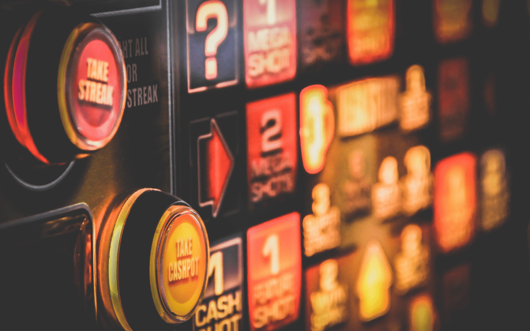 close-up of an old-school slot machine