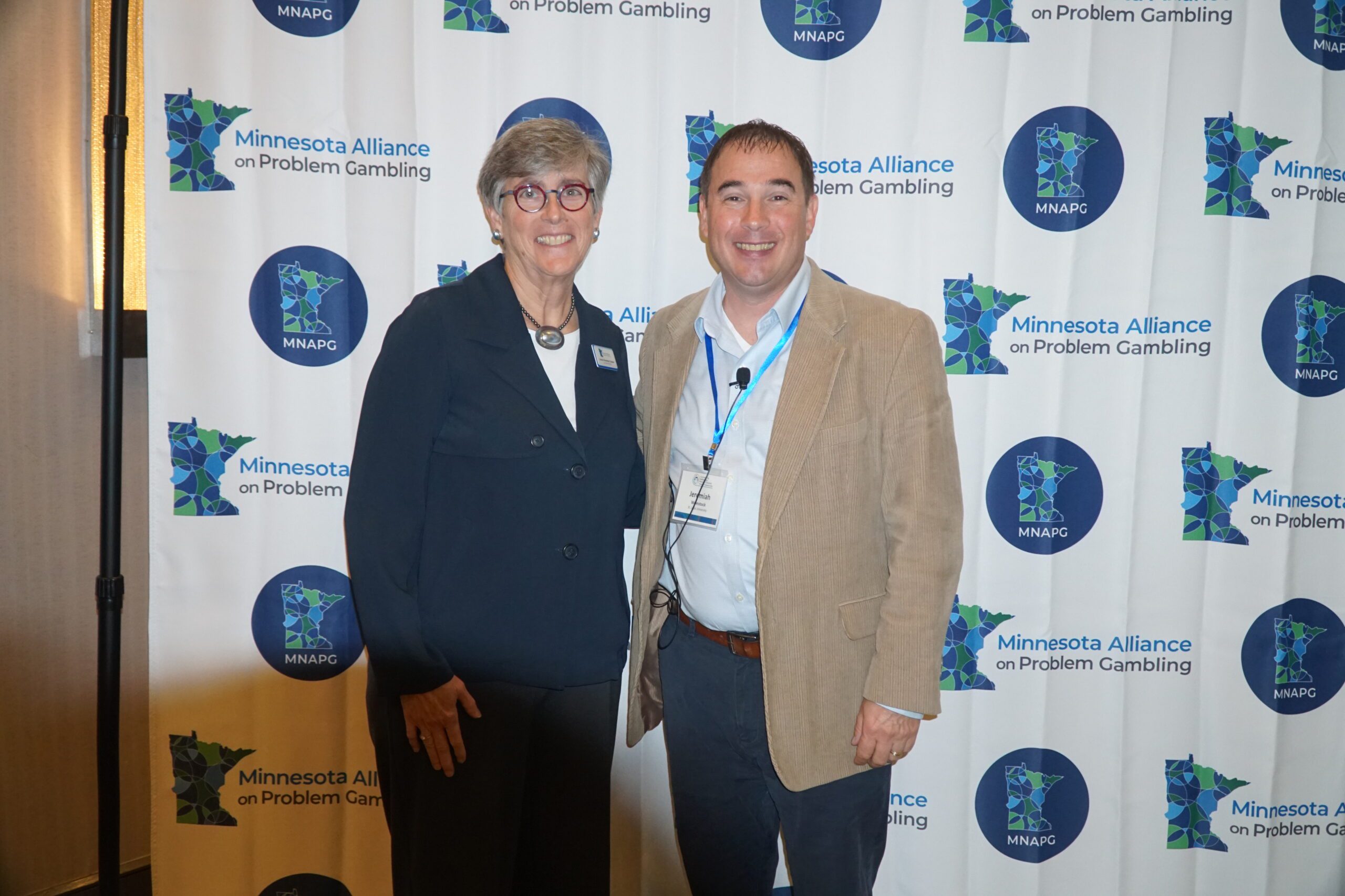 Dr. Jeremiah Weinstock with Susan Sheridan Tucker prior to his presentation that examined suicide in the context of those with gambling disorder.